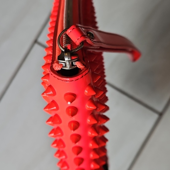 Christian Louboutin Neon Studded Leather Pouch - Picture 4 of 10